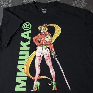 Mishka nyc keep watch samurai japanese art black t-shirt size xl rare cammy